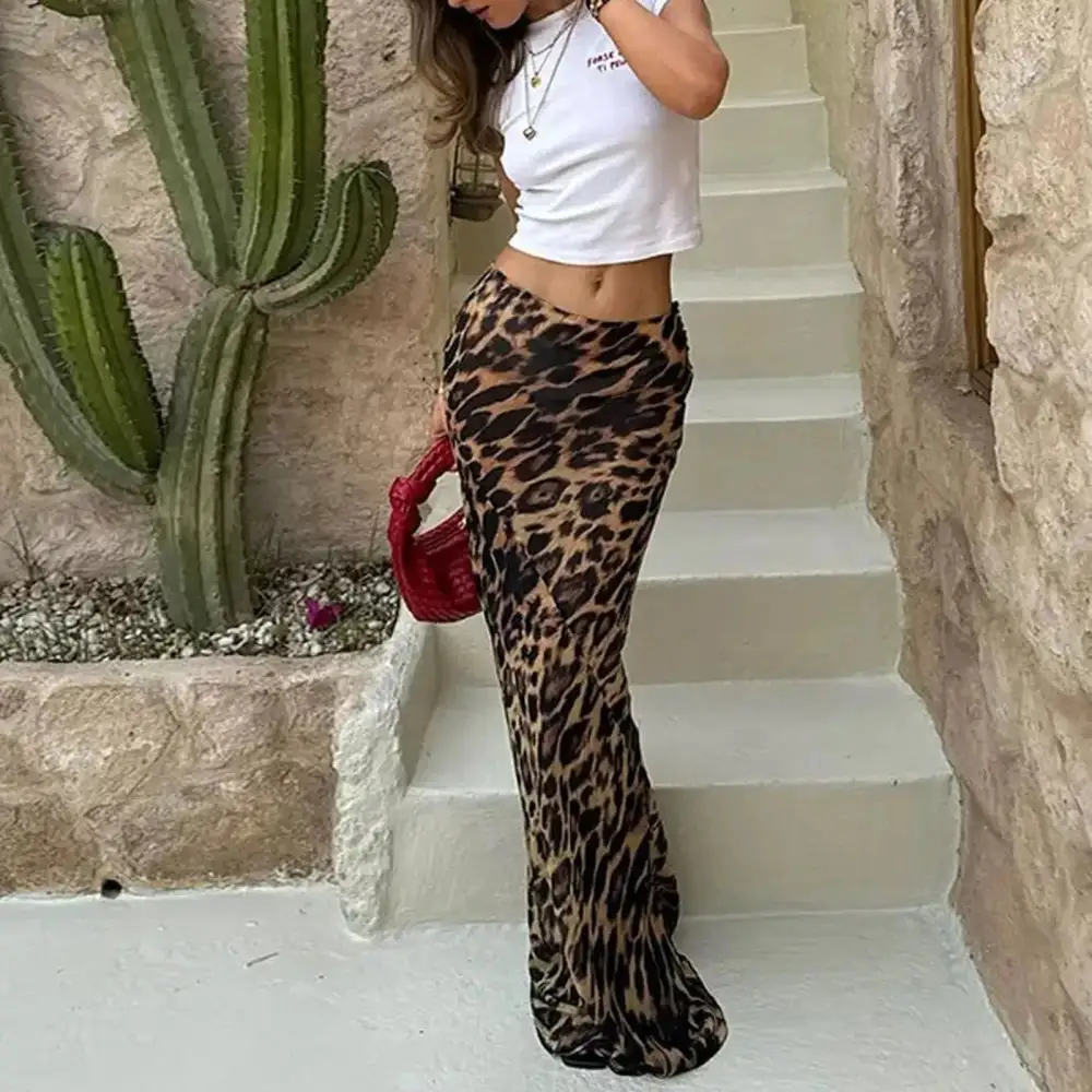Leopard Print Maxi Skirt