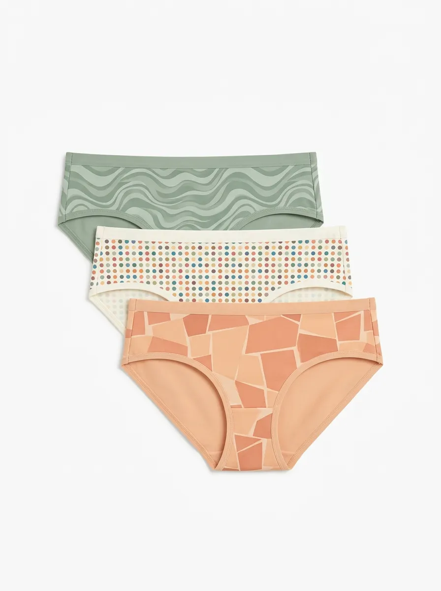 Polka Dot Dot Hipster Printed Briefs Three Pack