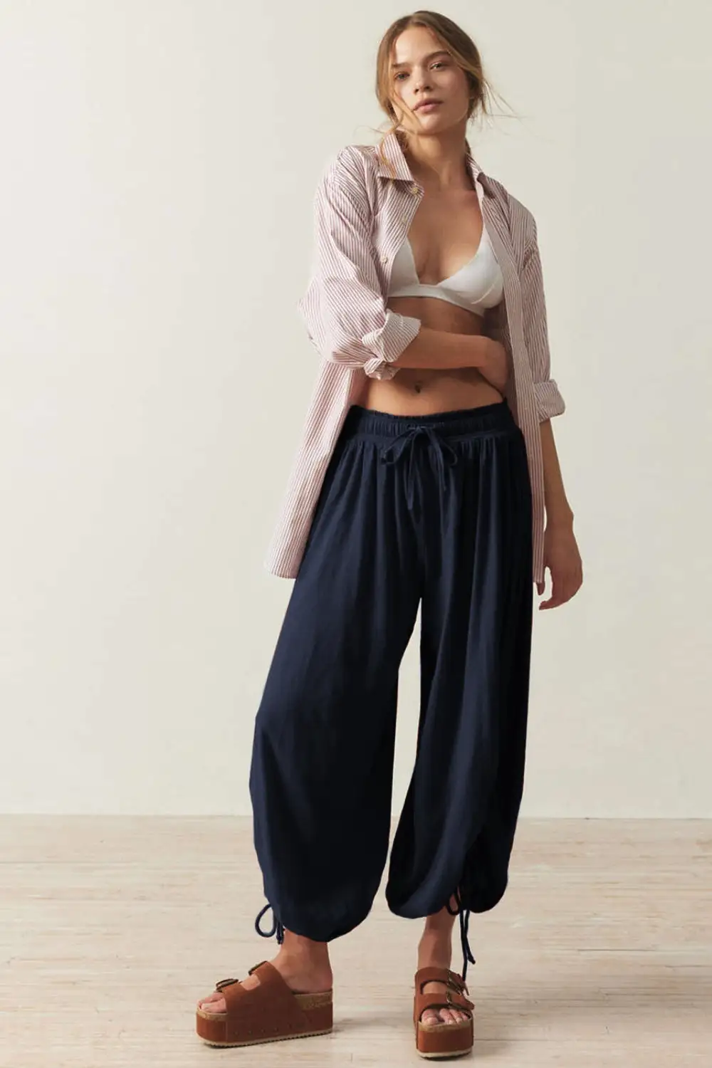 Everyday Drawstring Ruched Pants
