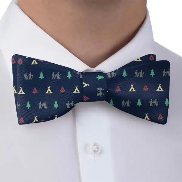 Camping with Friends Pattern Bow Tie