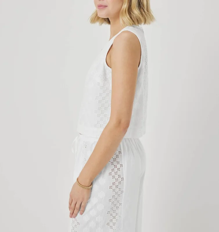 Lightweight Eyelet Tank Top