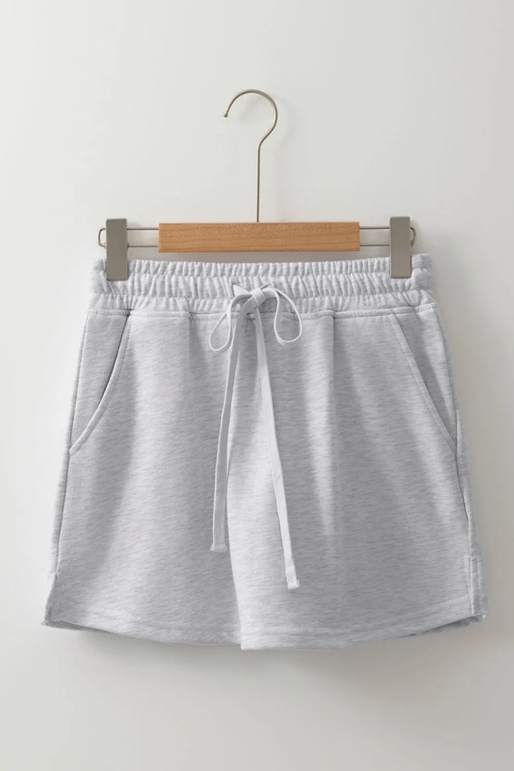 French Terry Drawstring Mini Skort Pocket Skirt