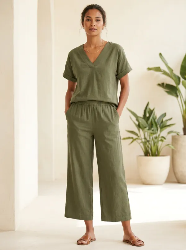 Everyday Trimmed Women's V-Neck Shirt
