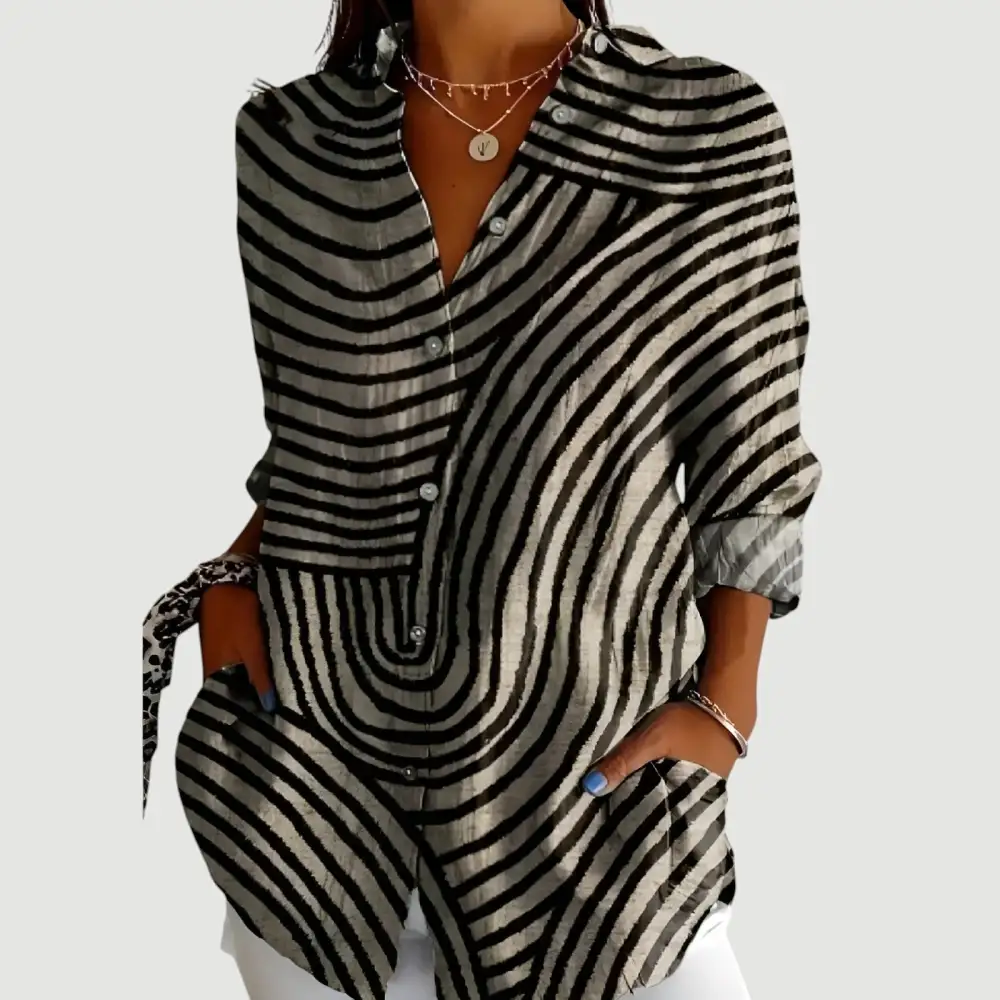  Statement Print Button Down Shirt