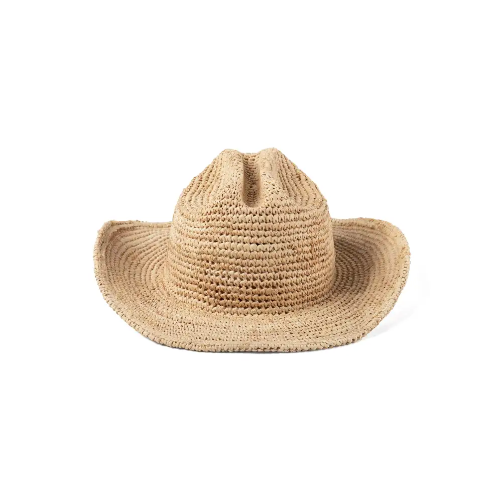 Crochet Raffia Cattleman Cowboy Hat