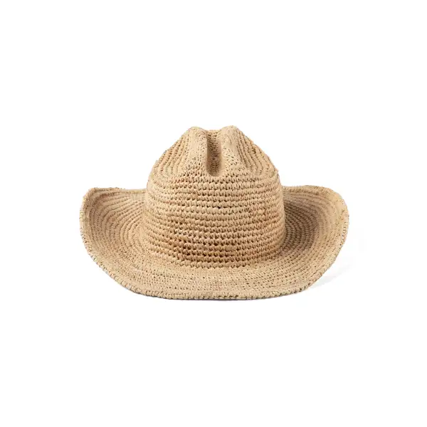 Crochet Raffia Cattleman Cowboy Hat
