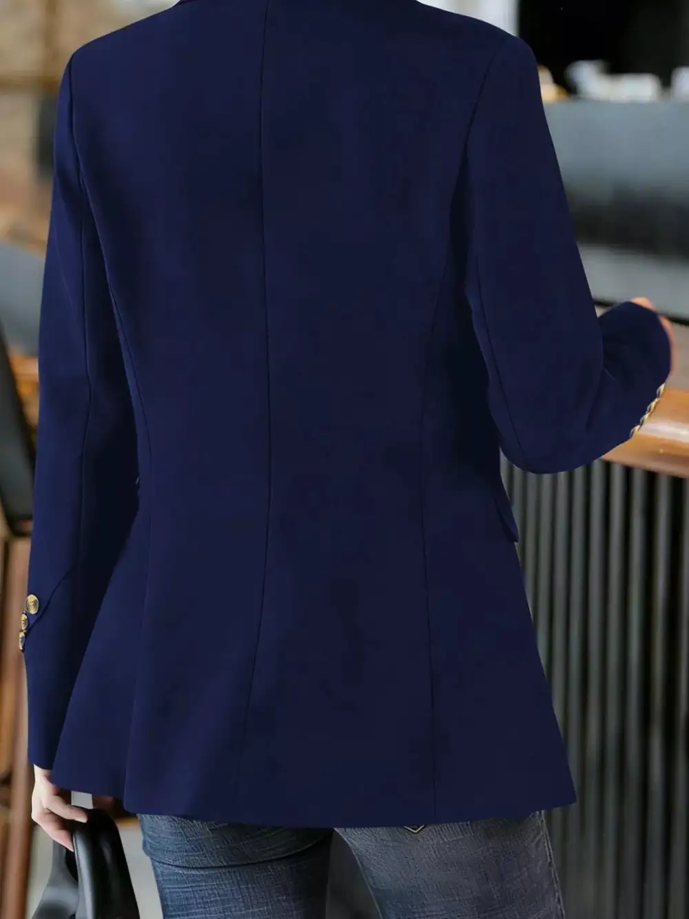 Refined Single-Button Lapel-Collar Blazer