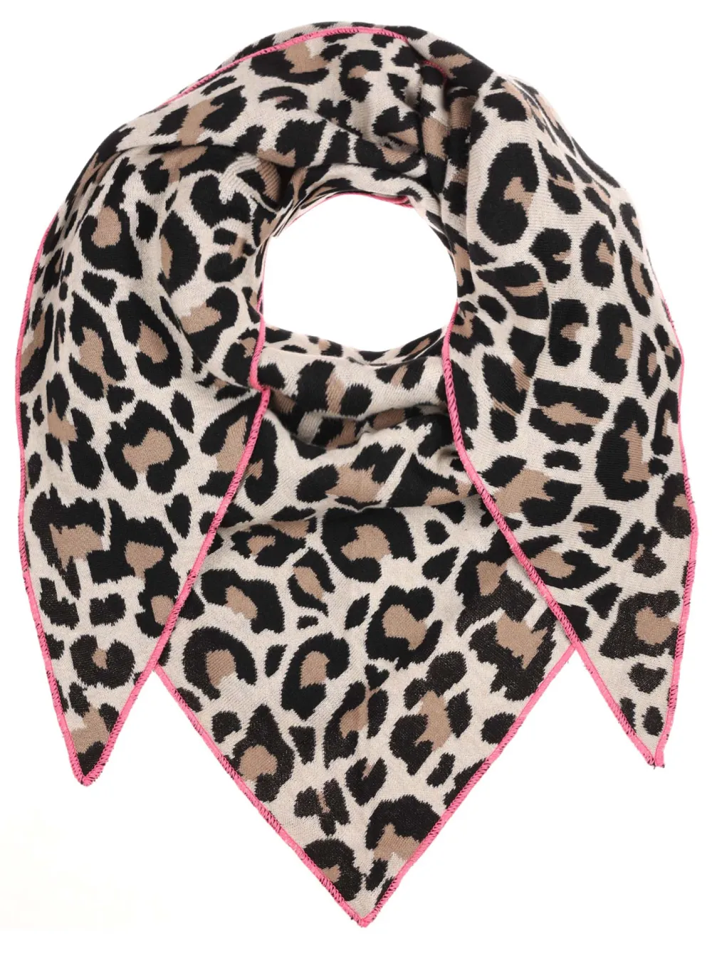 Classic Structured Cotton Wool Leopard Pattern Fashion Scarf