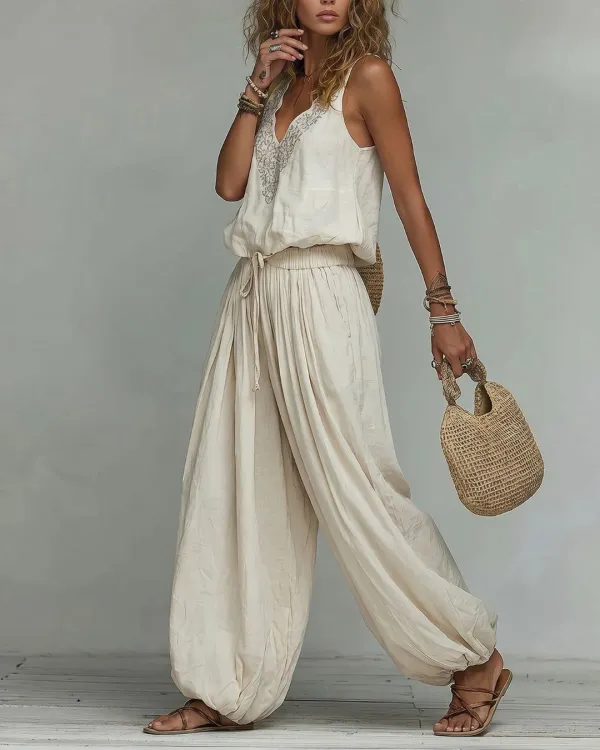 Two-Piece Lace Boho Outfit Set