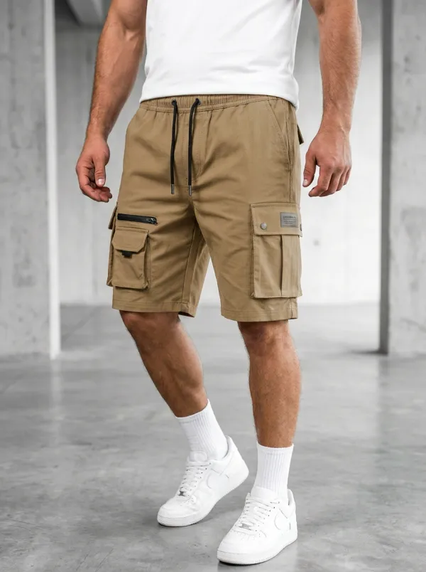 Classic Pocketed Drawstring Utility Cargo Shorts