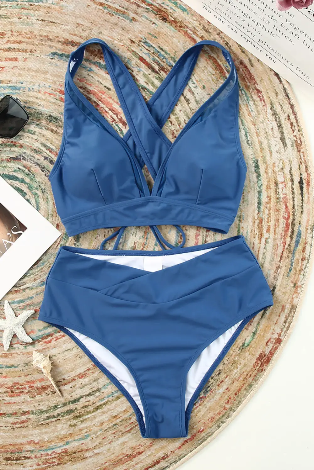 Swimwear Solid Cross Criss V Neck Bodycom Sexy Bikinis