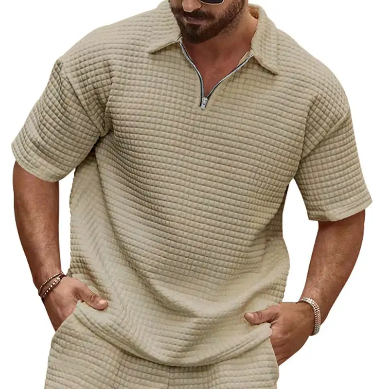 Relaxed Zip Front Polo Shirt