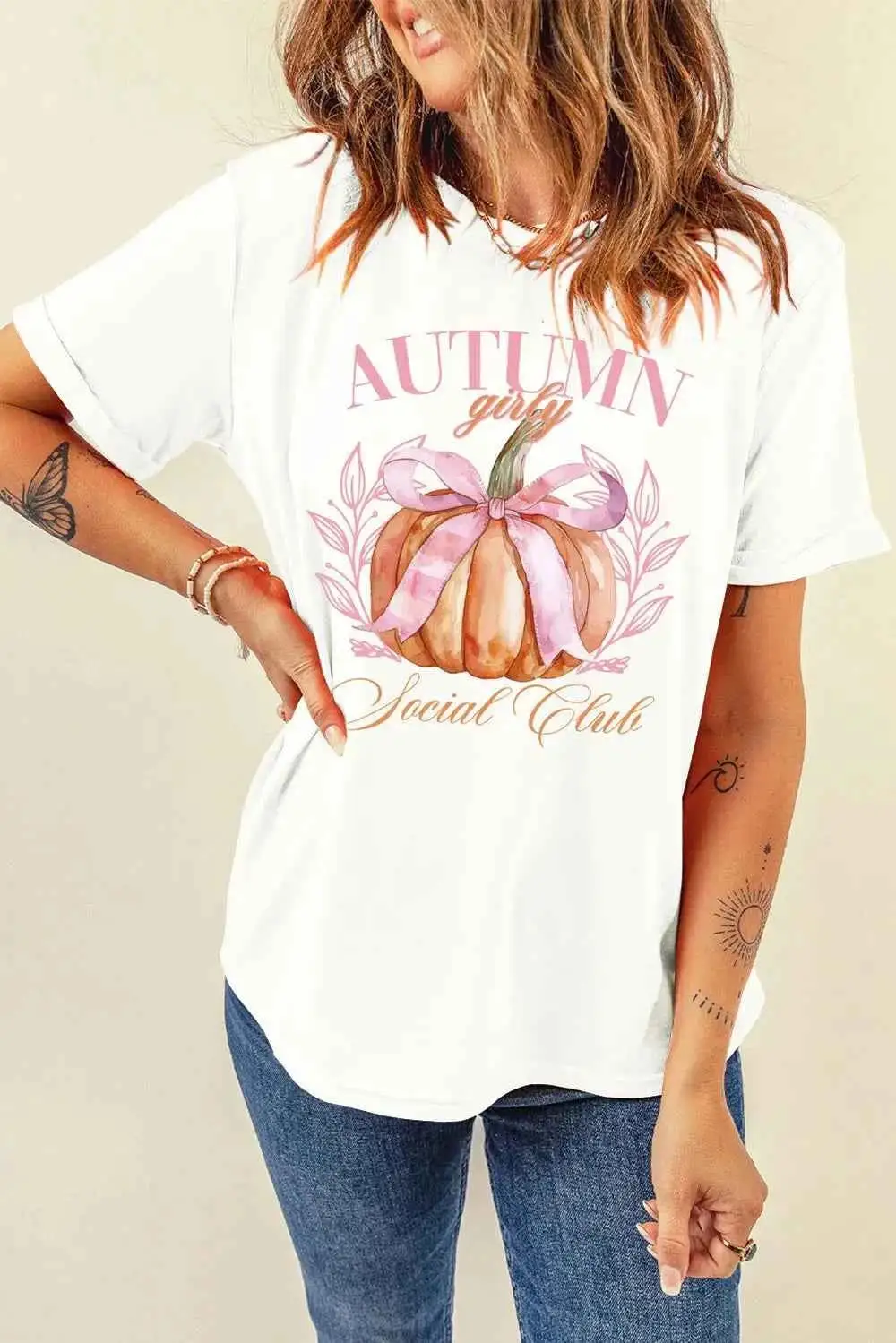 Soft Touch Graphic Round Neck Short Sleeve T-Shirt