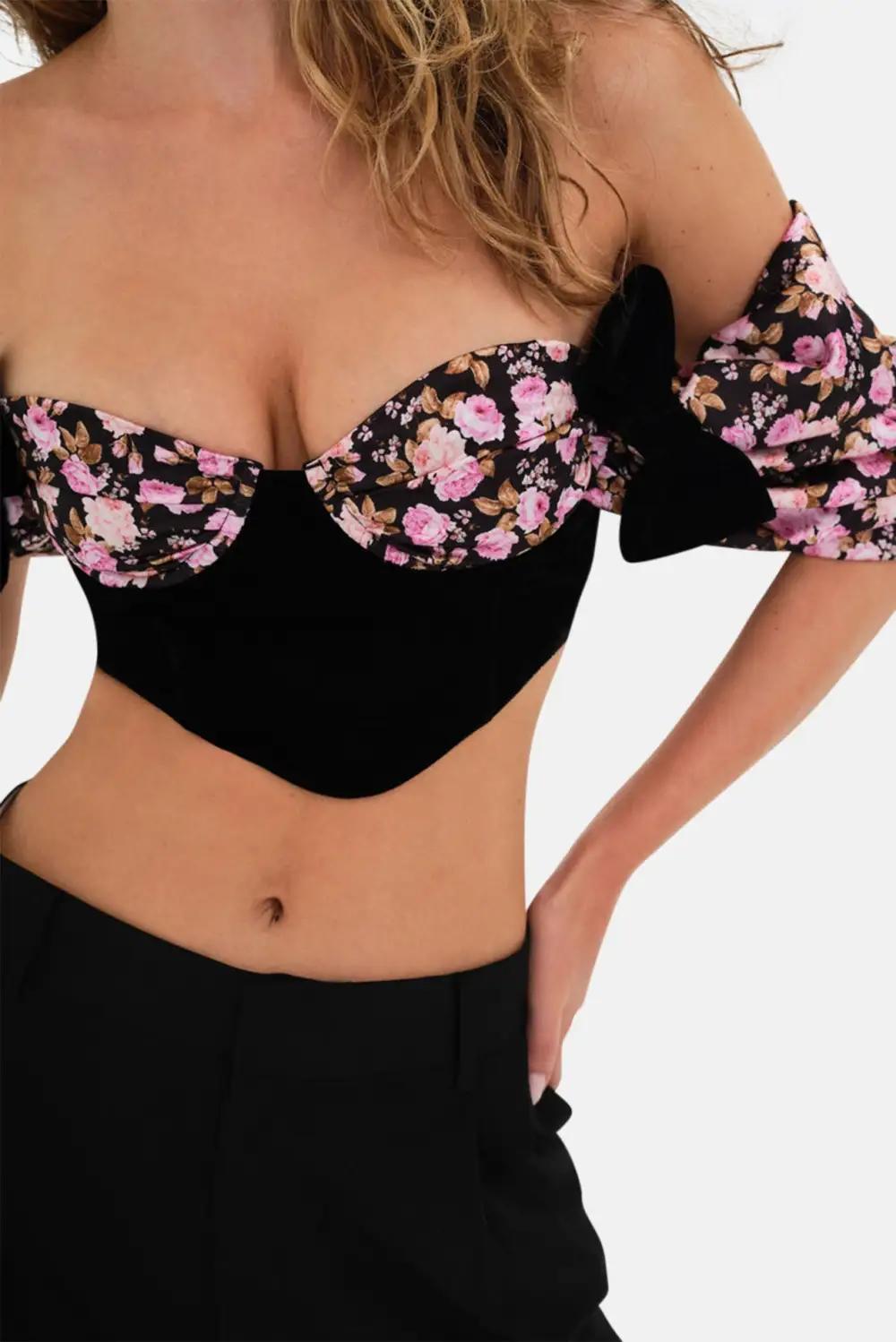 Floral Corset Zip Tank Top