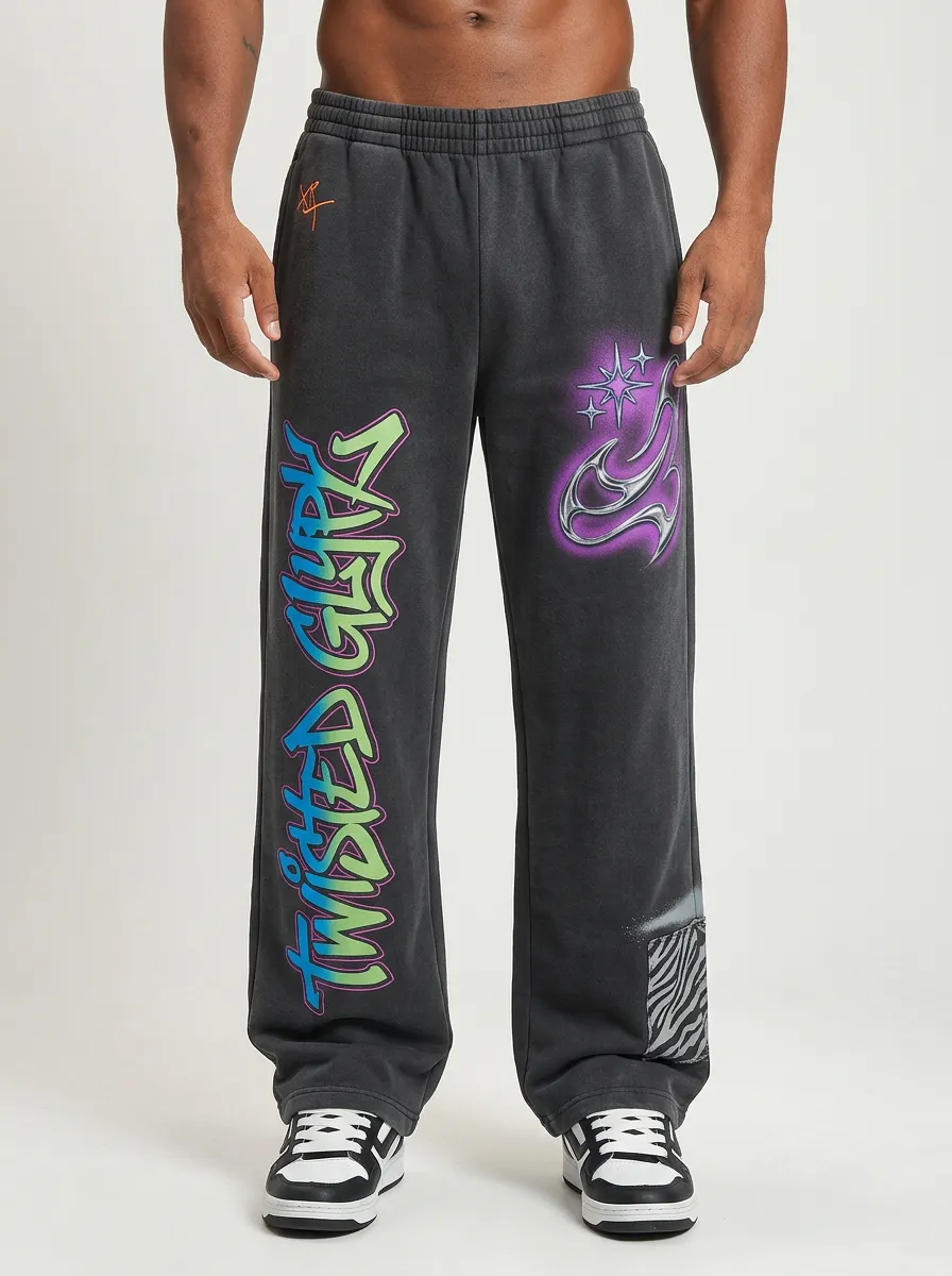 Unisex Casual Streetwear Graffiti Star Sweatpants