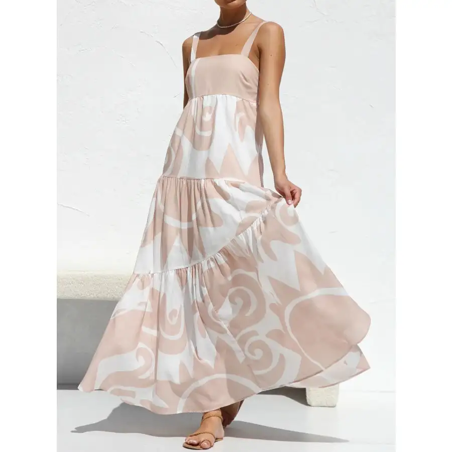 Square Neck Wide Strap Maxi Dress