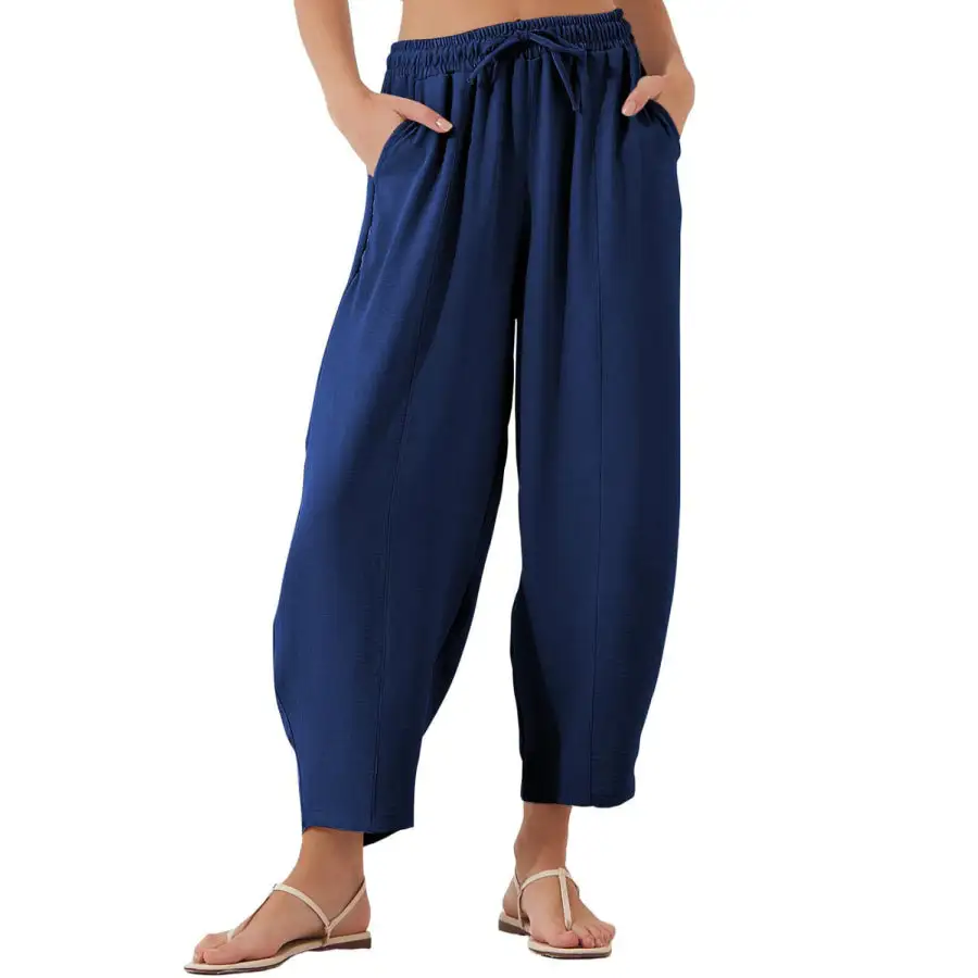 Full Size Drawstring Cropped Jogger Pants Plus Size