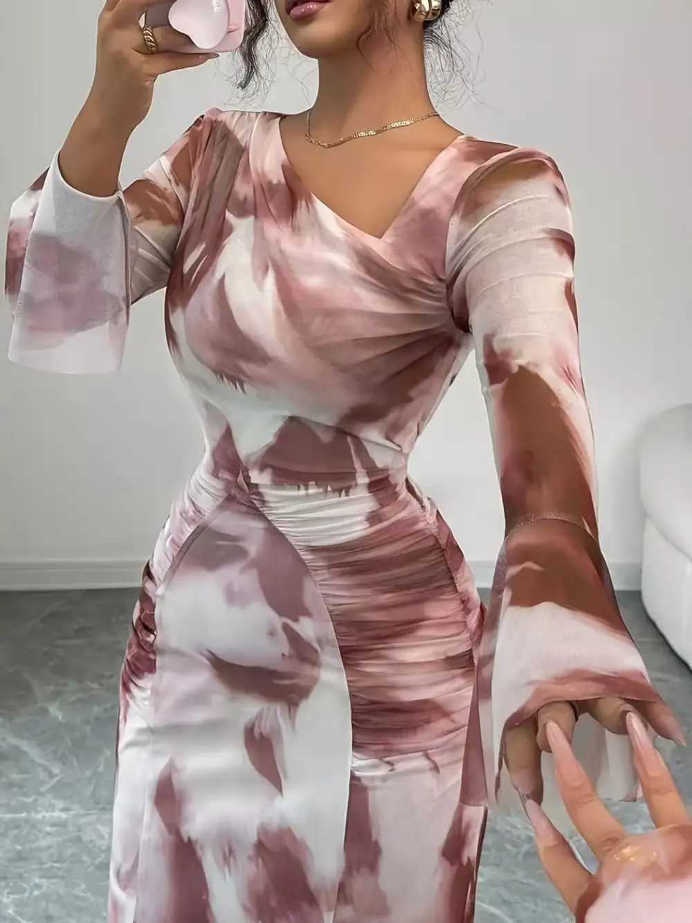 Easy Fit Long Sleeve Maxi Dress
