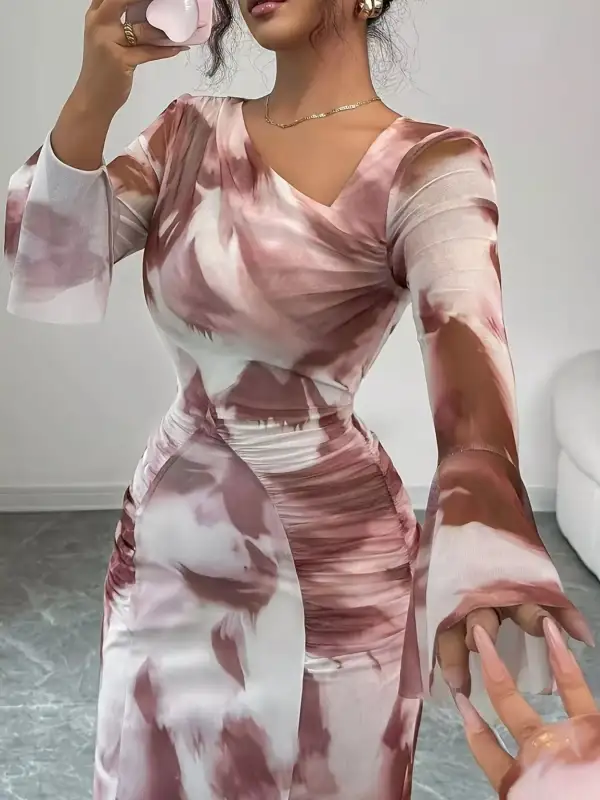 Easy Fit Long Sleeve Maxi Dress