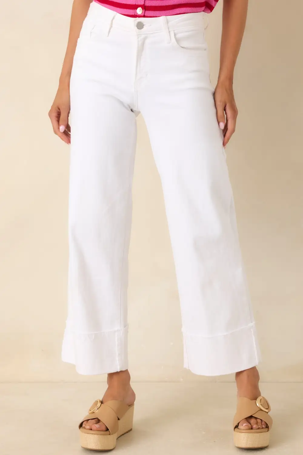 I'Ve Seen Stretch Wide Leg Cuffed Jeans