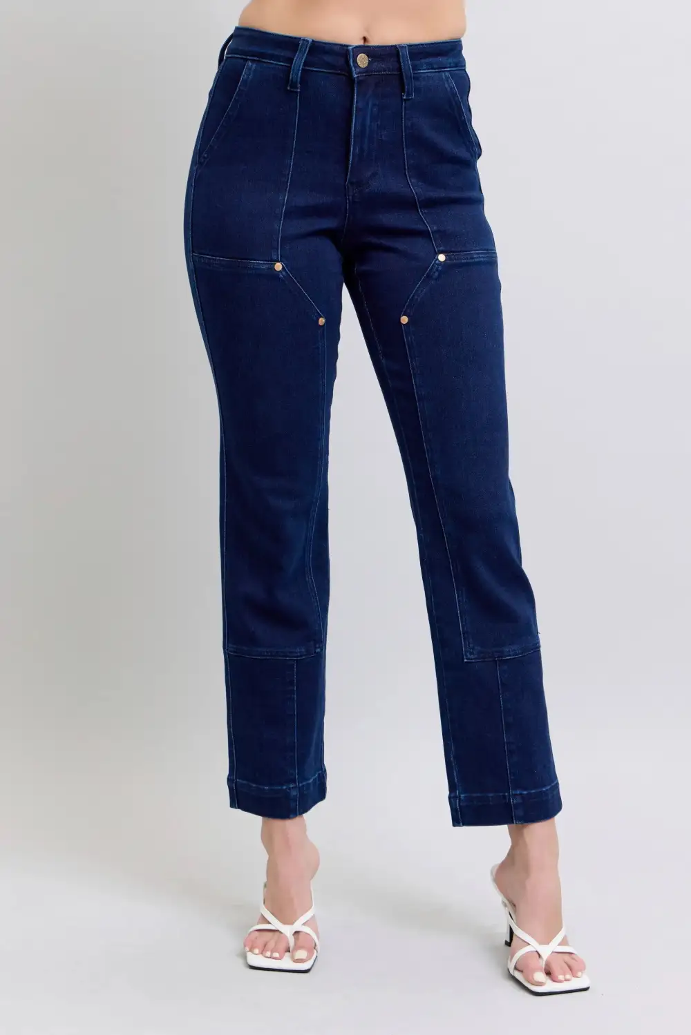 Relaxed Straight Leg Denim Jeans