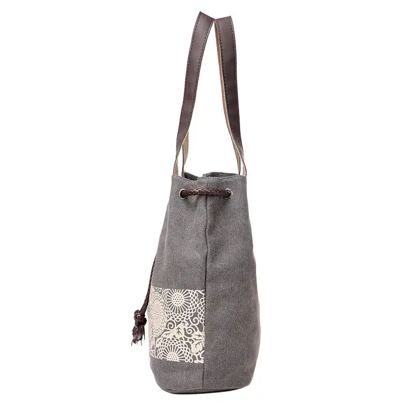 Structured Canvas Shoulder Bag