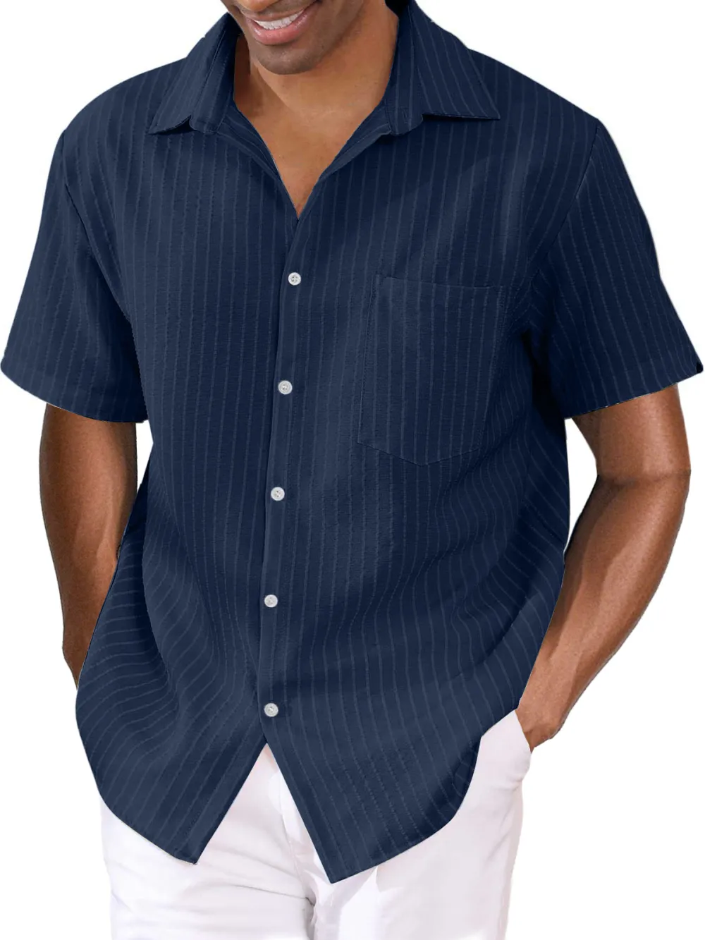 Cotton Linen Pocket Shirt