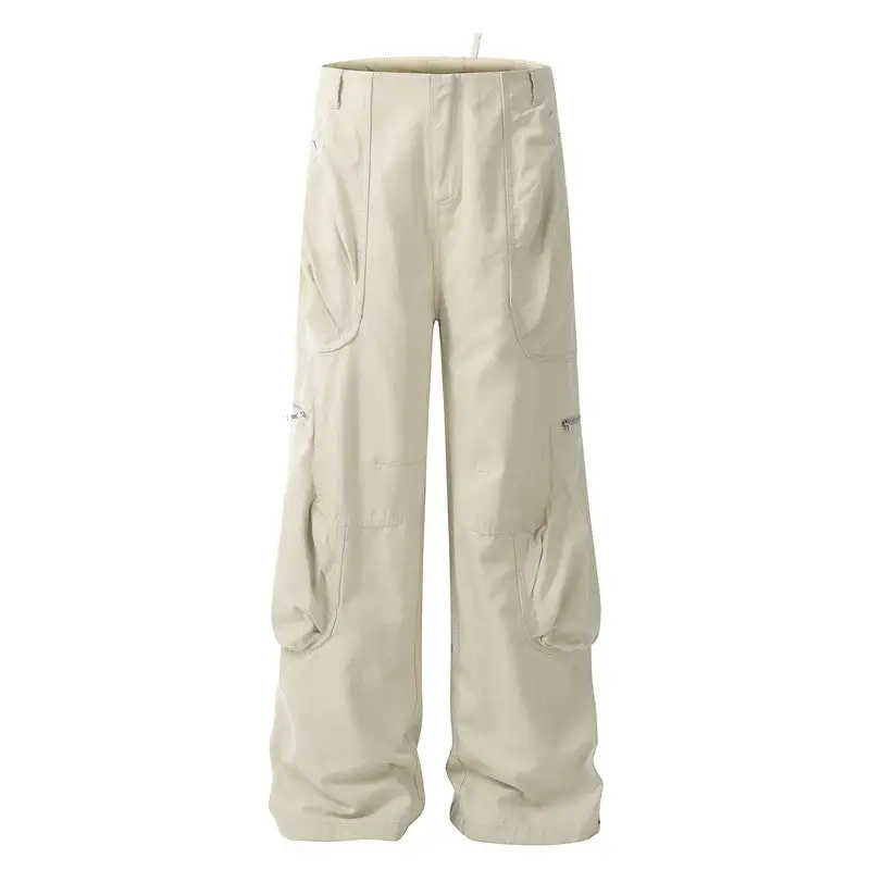 Women's Wide Leg Pleated Pocket Cargo Pants