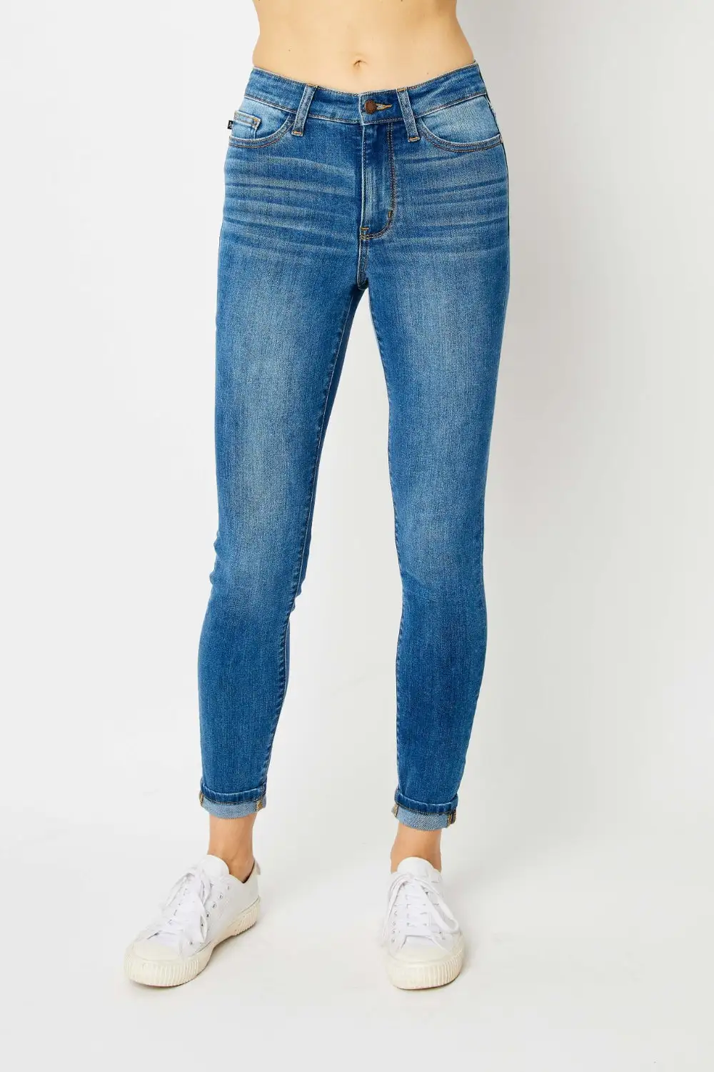 Low Rise Cuffed Hem Skinny Jeans