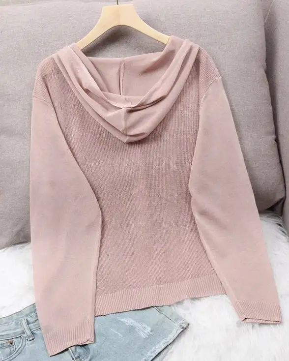Silk-Blend Hooded Openwork Cardigan