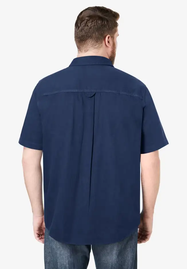 Short Sleeve Denim and Twill Shirt