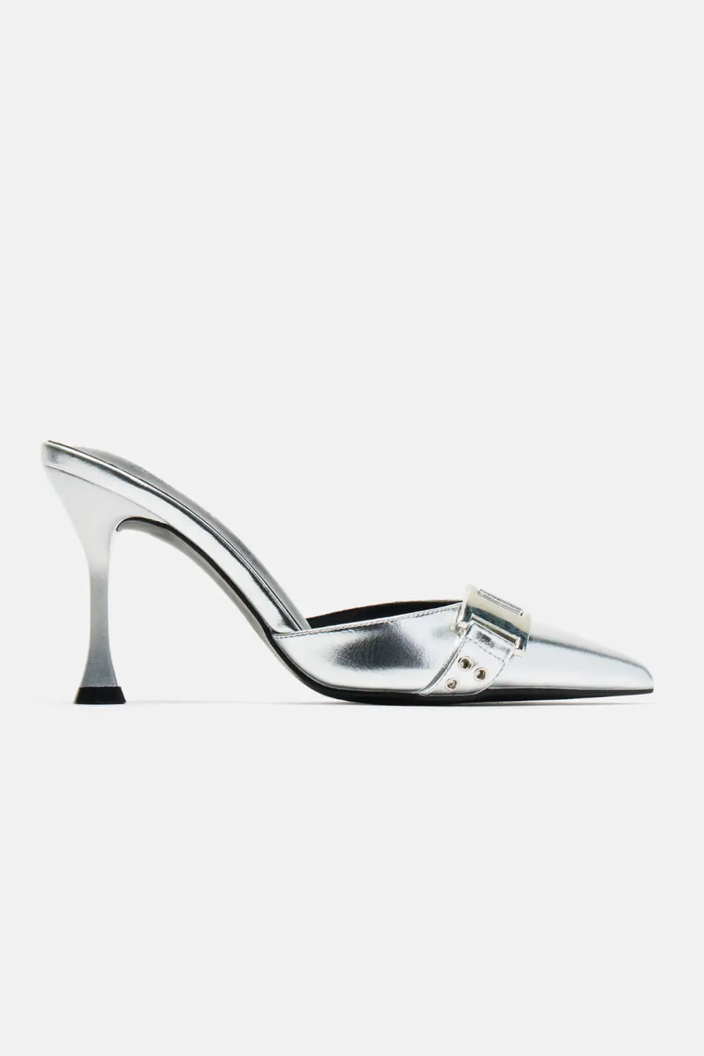 Metallic Pointed Toe High Heel