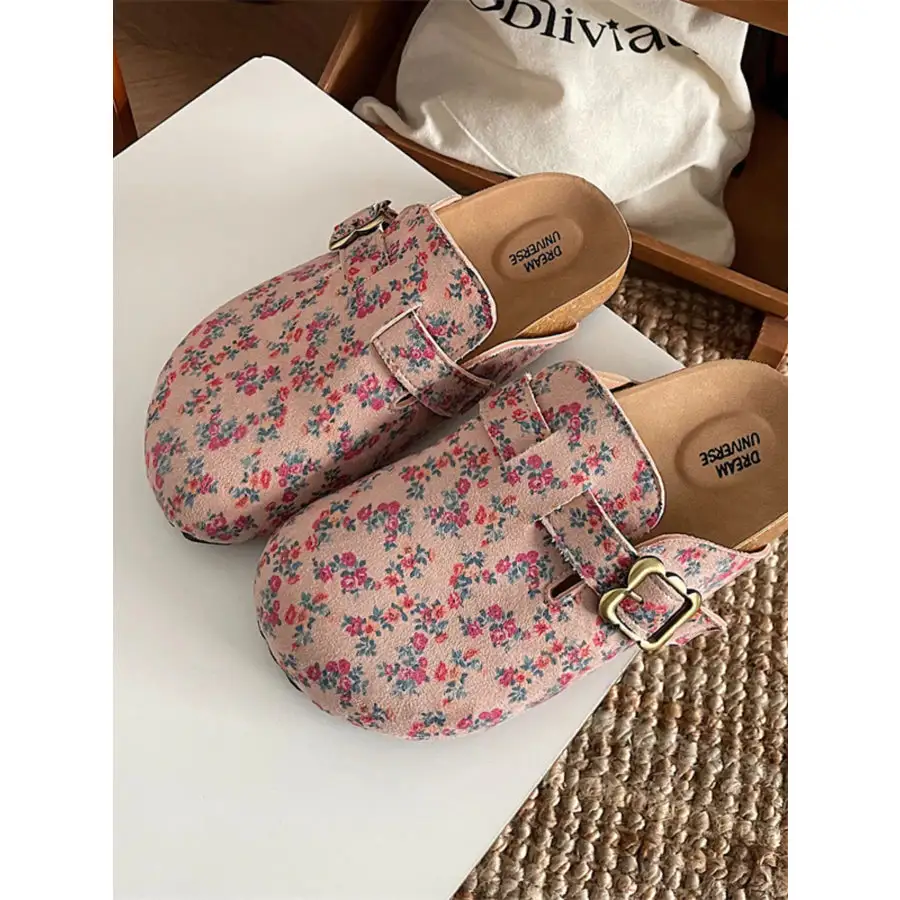 Pattern Round Toe Slip Ons Shoes