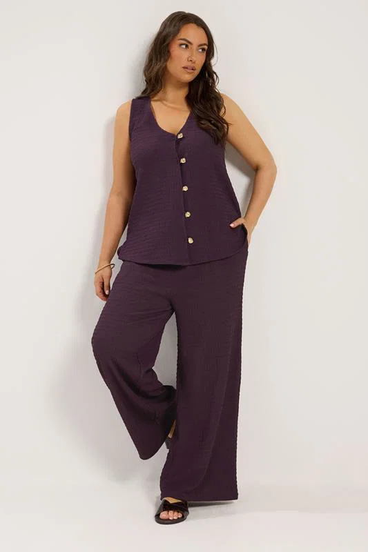 Purple Textured Waistcoat detail 1