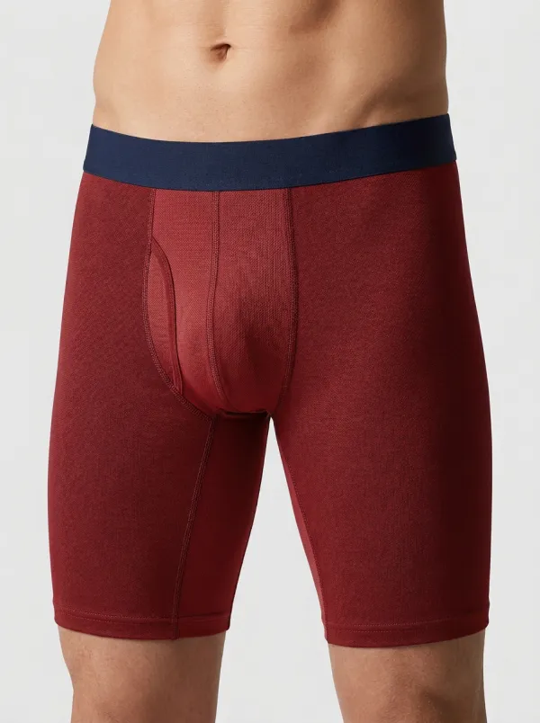 Men's Navy and Grey Contrast Panel Boxer Briefs