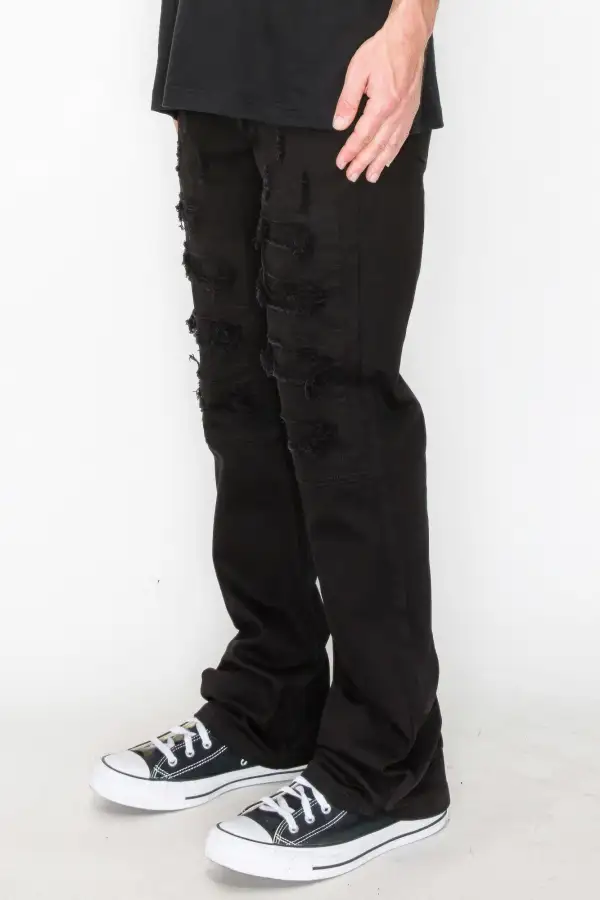 Classic Bootcut Distressed Jeans
