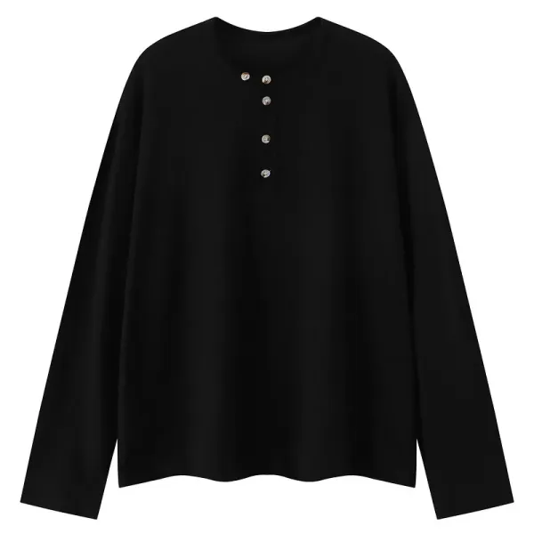 CleanFit Henry Collar Long Sleeve Tee
