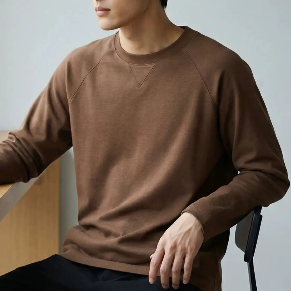 Inverted Triangle Solid Long Sleeve T-Shirt