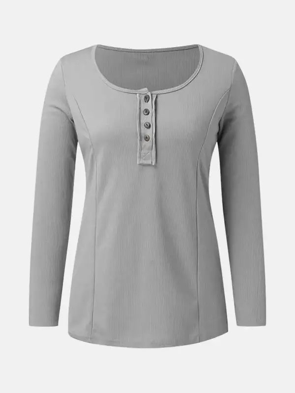 Scoop Neck Long Sleeve T-Shirt