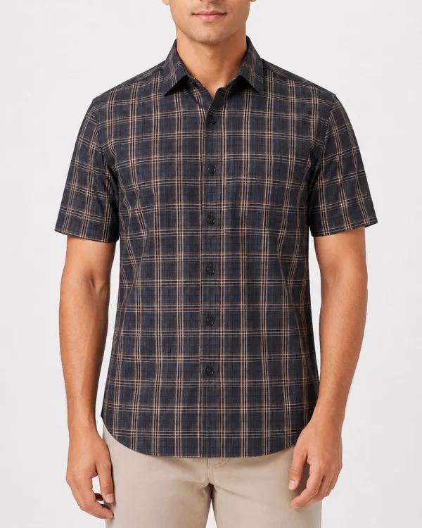 Windowpane Check Checked Regular Fit Men's Formal Shirt