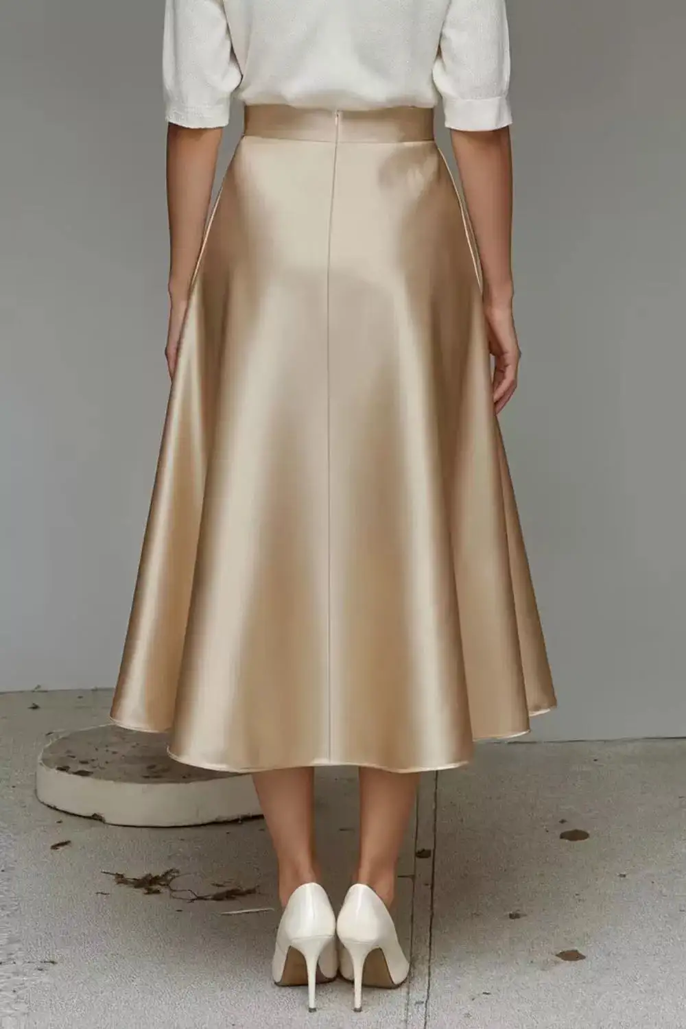 Everyday Satin A-line Midi Skirt