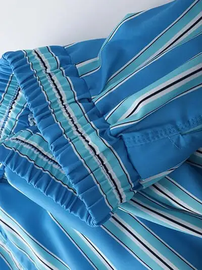 Relaxed Striped Elastic Waist Shorts