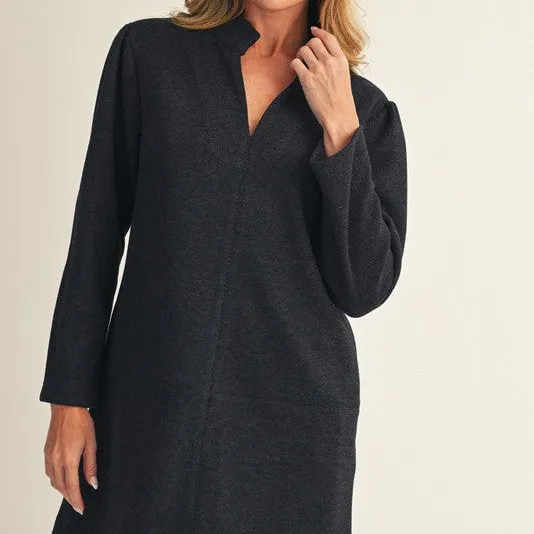 Classic Long Sleeve Everyday Shift Dress