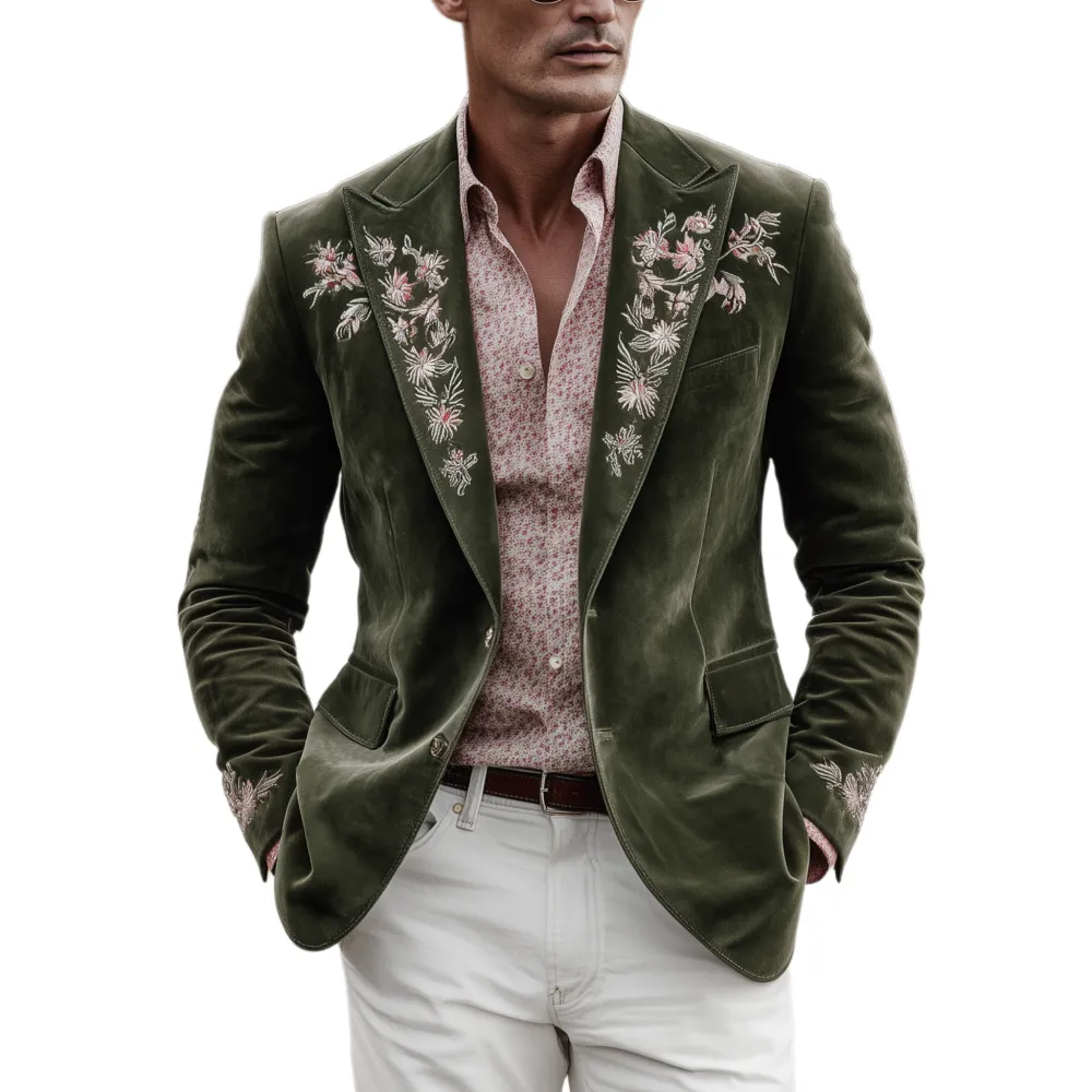 Suede Button Blazer