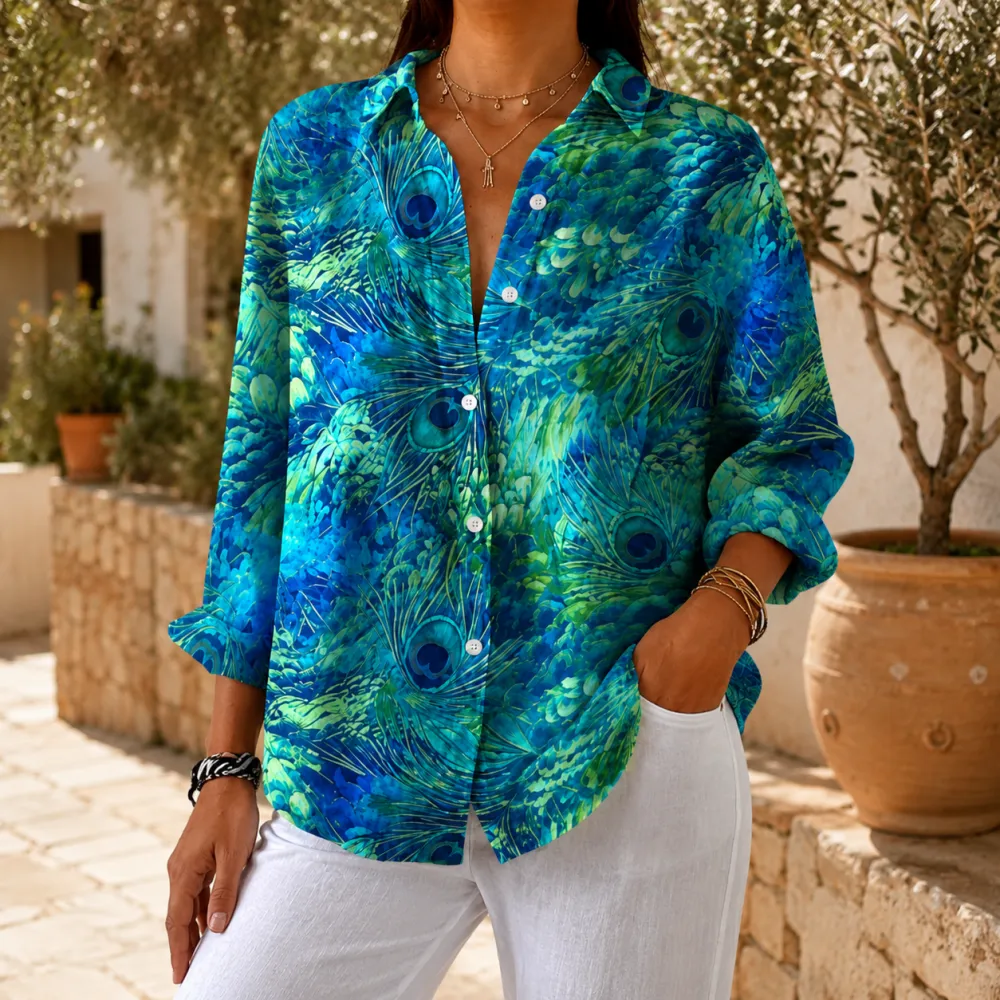 Peacock Printed Blouse