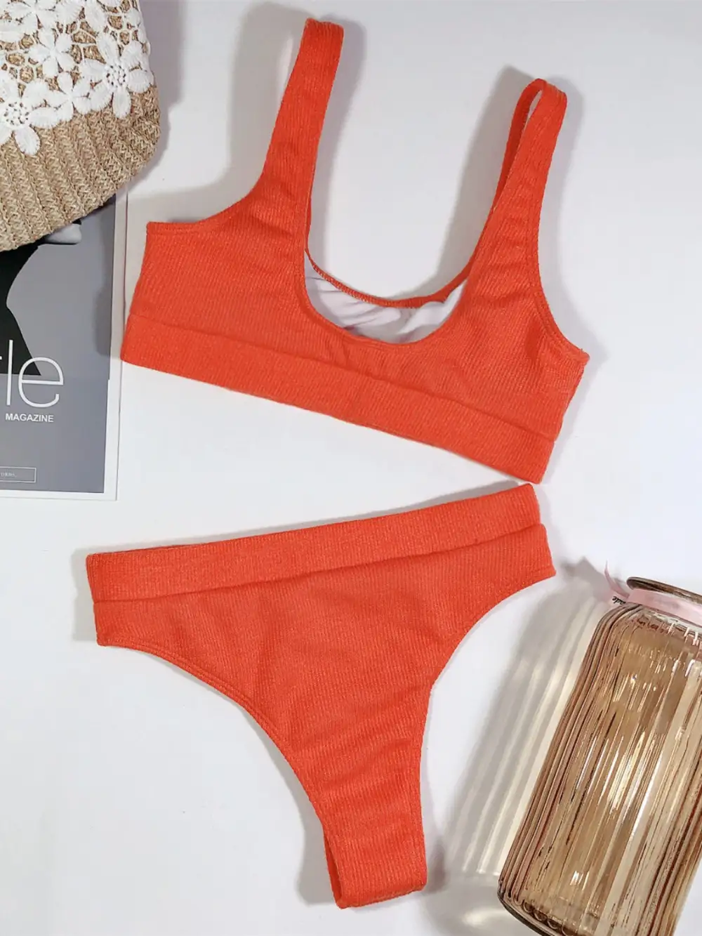 Scoop Neck Wide Strap Coordinated Accessory