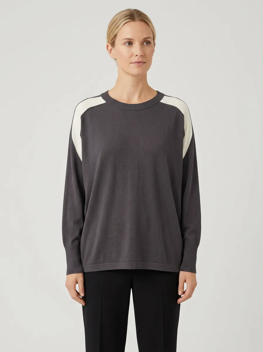 Women's Colorblock Crew-Neck Sweater