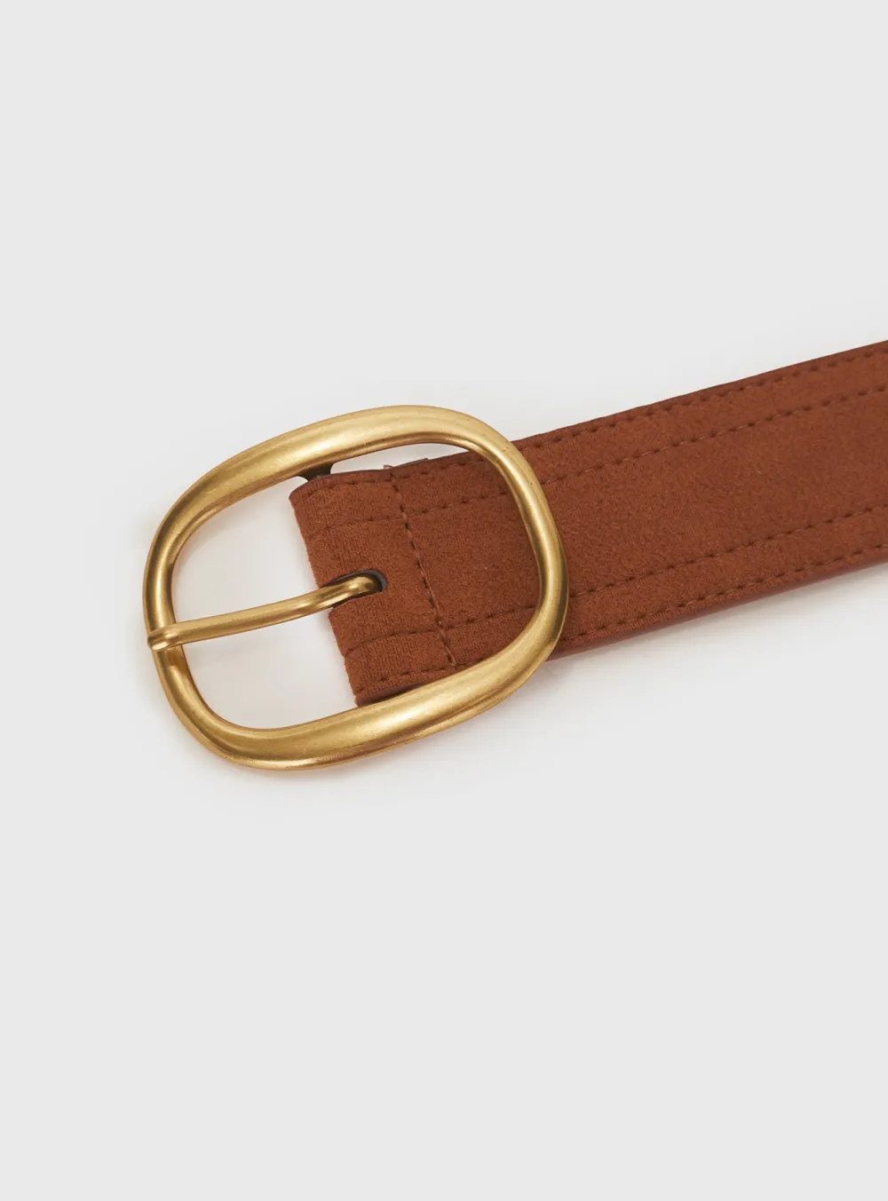 Suede Gold Buckle Belt