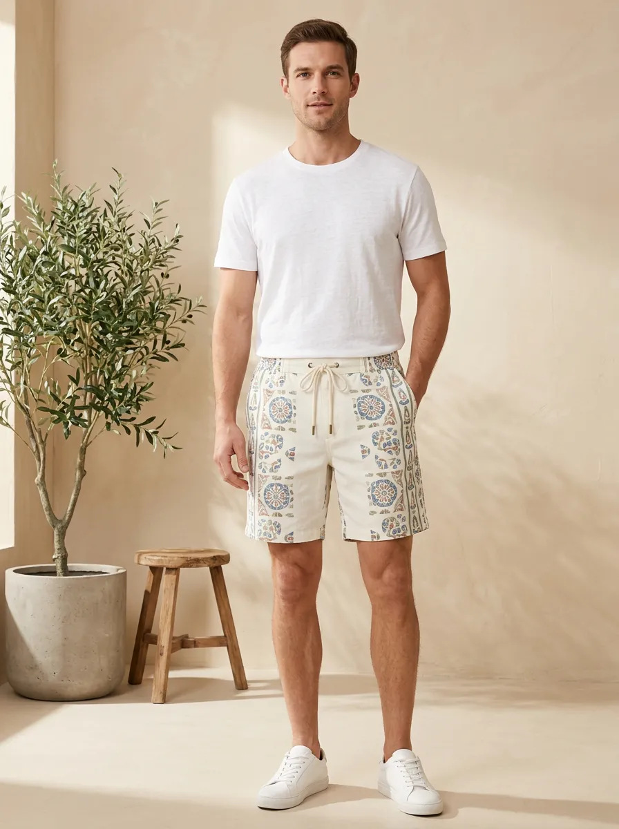 Men's Bohemian Geometric Mandala Printed Shorts
