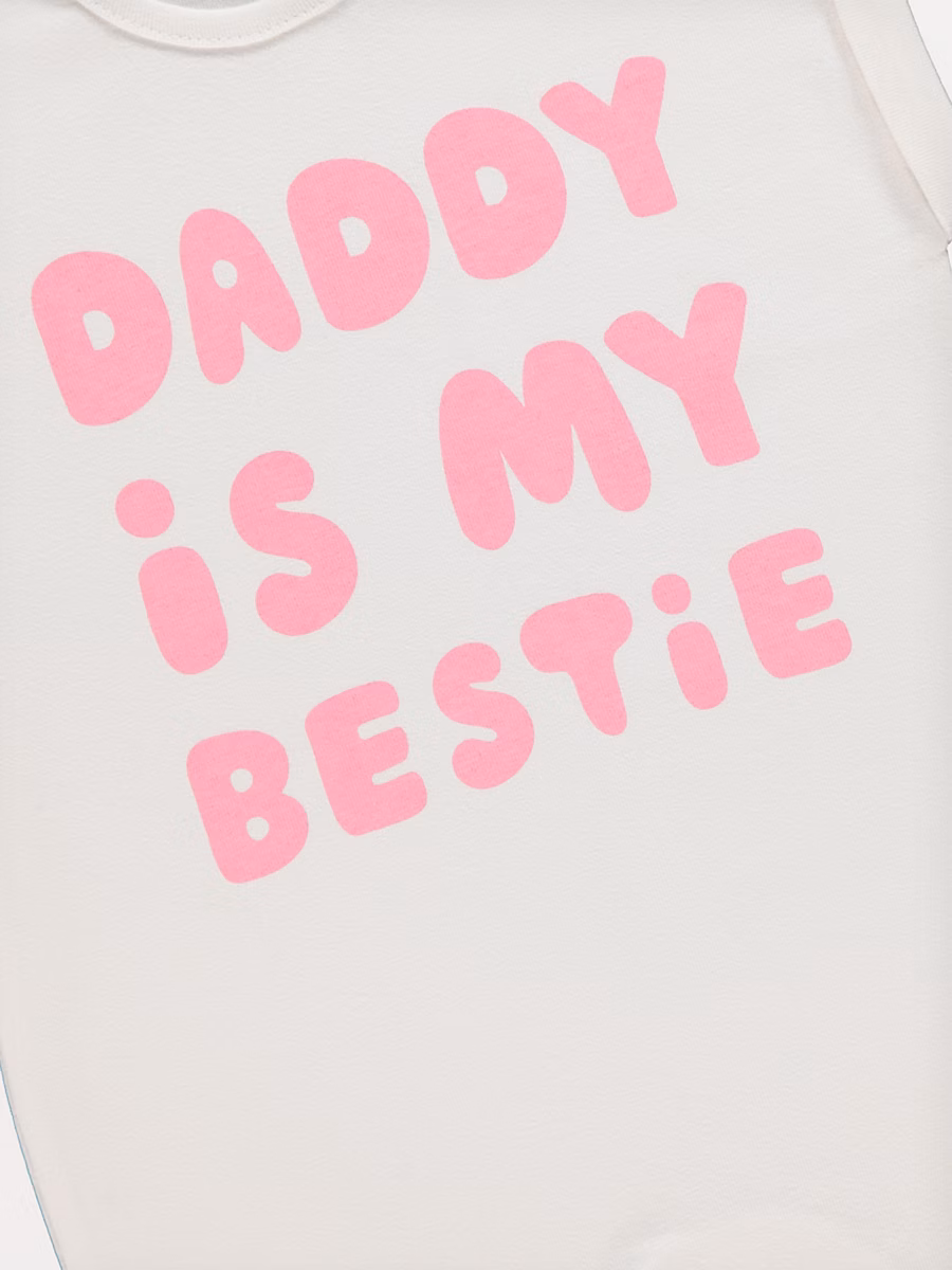 Cream Daddy is my Bestie Romper detail 1